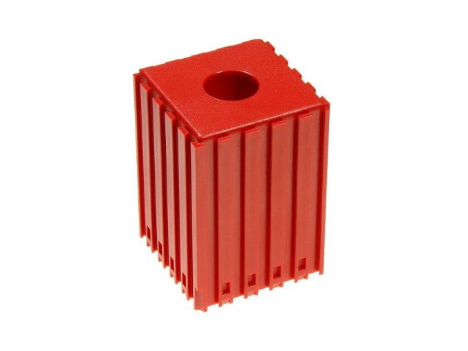 Plastový box pro nástroj s kuželovou stopkou MORSE M2 50x50, modul 5x5, 1 dutina, červená