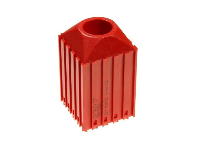 plastovy box pro nastroj s kuzelovou stopkou morse m3 50x50 modul 5x5 1 dutina cervena 35577