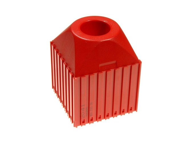 plastovy box pro nastroj s kuzelovou stopkou iso 30 modul 8x8 1 dutina cervena 35592