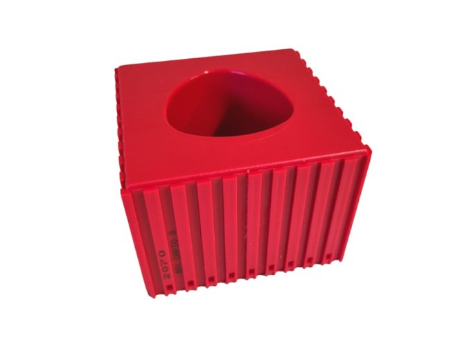 Plastový box pro upínač nástroje CAPTO C8, modul 10x10, 1 dutina, červená