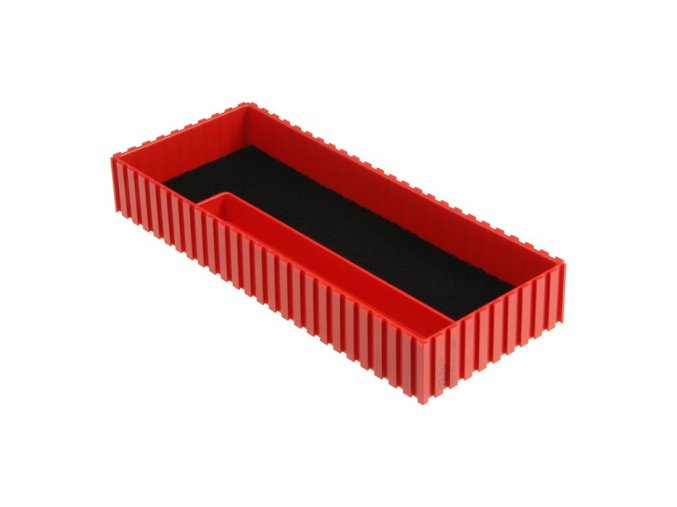 Plastová krabička na posuvné měřidlo 35-100x250 mm, červená