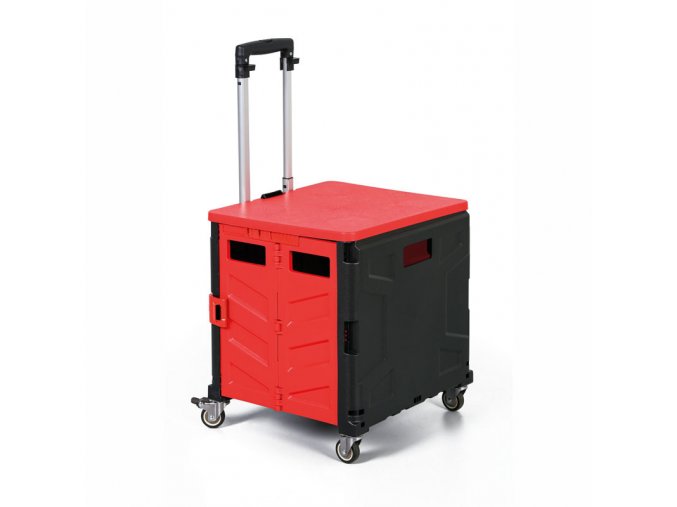 Skládací nákupní vozík 50L, nosnost 35 kg, 4 otočná kola