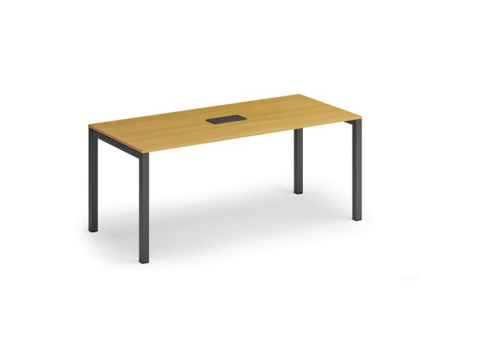 Jednací stůl PRIMO SQUARE, 180x80 cm, buk + stolní zásuvka TYP II, černá