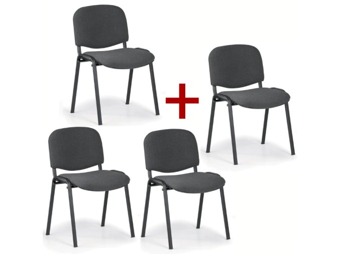 Konferenční židle VIVA 3+1 ZDARMA, šedá