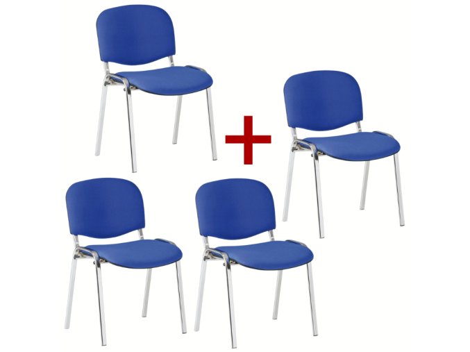 Konferenční židle VIVA chrom 3+1 ZDARMA, modrá