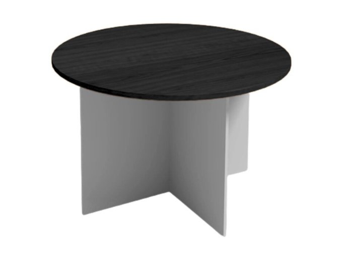Jednací stůl s kulatou deskou PRIMO GRAY, průměr 120 cm, šedá/wenge