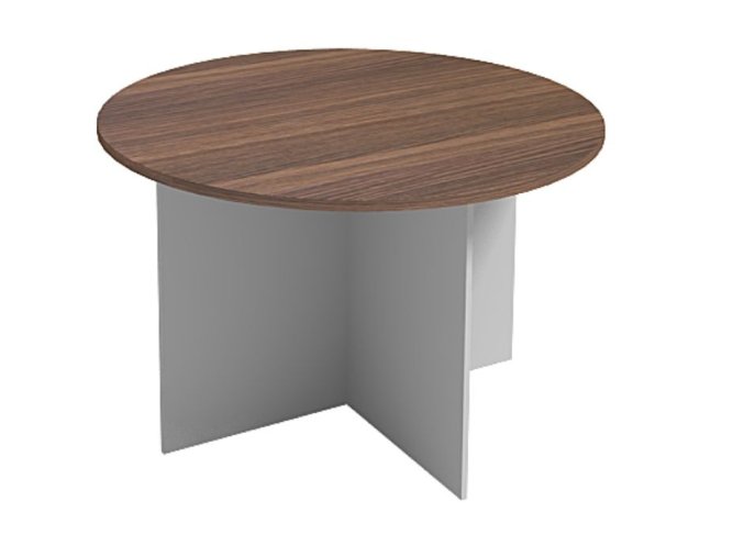Jednací stůl s kulatou deskou PRIMO GRAY, průměr 120 cm, šedá/ořech