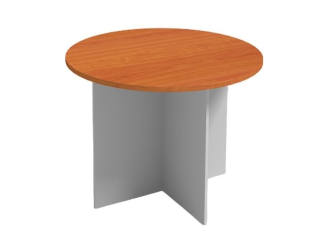 Jednací stůl s kulatou deskou PRIMO GRAY, průměr 100 cm, šedá/třešeň