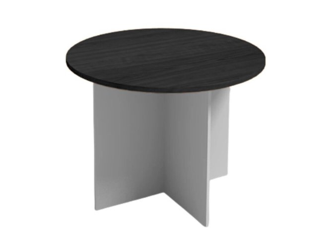 Jednací stůl s kulatou deskou PRIMO GRAY, průměr 100 cm, šedá/wenge