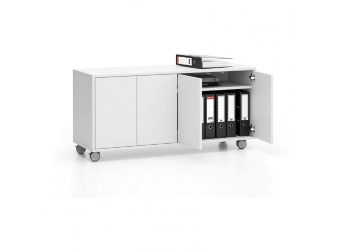 pojizdna skrinka na koleckach s dvermi layers dlouha 1200 x 400 x 575 mm bila 25367