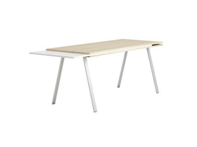 kancelarsky psaci stul layers vysuvna prostredni deska 170 cm bila dub prirodni 22358