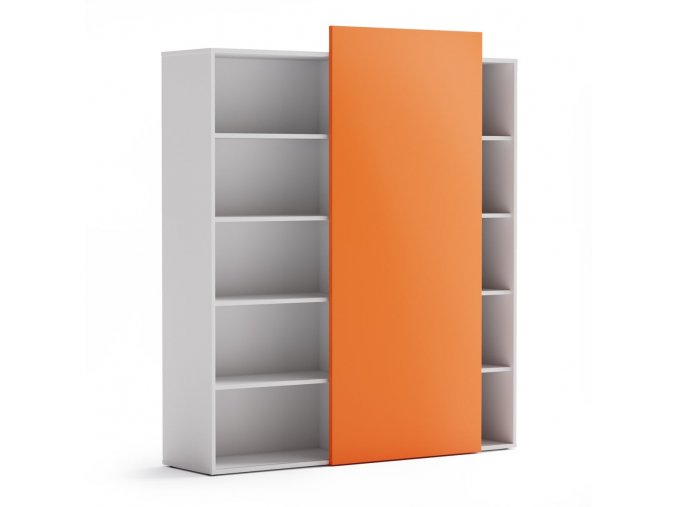 Skříň vysoká otevřená BLOCK White, oranžová