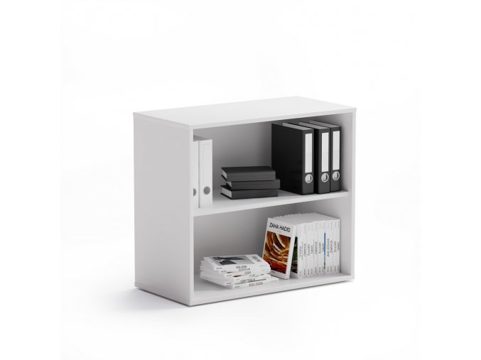 skrinka nizka otevrena kratka block white 34329