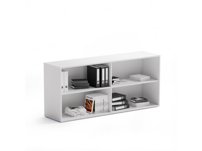 skrinka nizka otevrena dlouha block white 34339