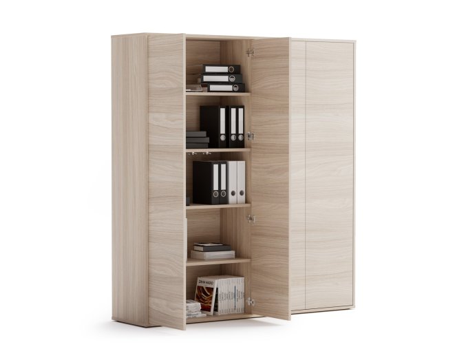 Skříň vysoká s dveřmi BLOCK Wood