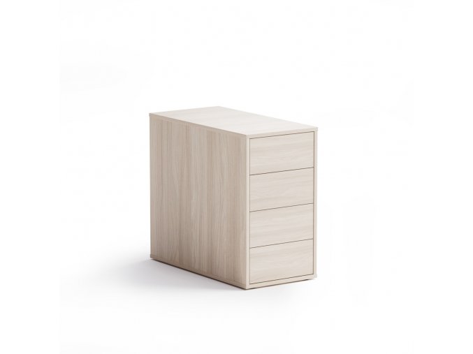 Kancelářský přístavný kontejner BLOCK Wood, 4 zásuvky, dub přírodní