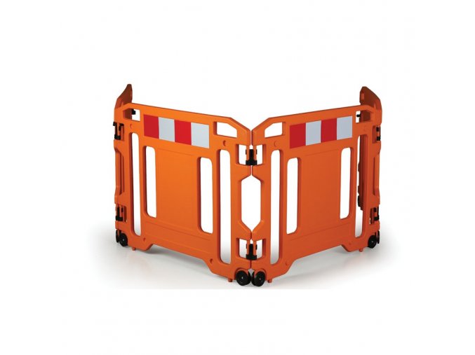 sada 4 ks mobilnich plastovych zabran oranzove s reflexnimi prvky delka 1100 mm 8445