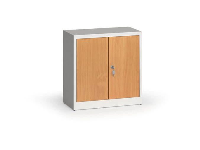 Svařované skříně s lamino dveřmi, 800 x 800 x 400 mm, RAL 7035/buk