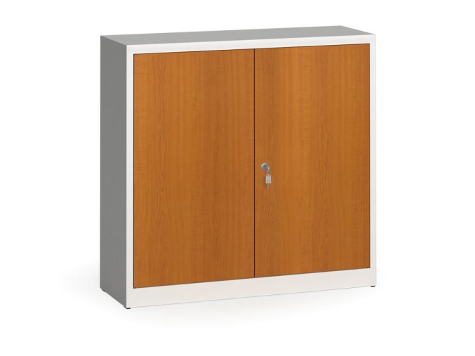 Svařované skříně s lamino dveřmi, 1150 x 1200 x 400 mm, RAL 7035/třešeň