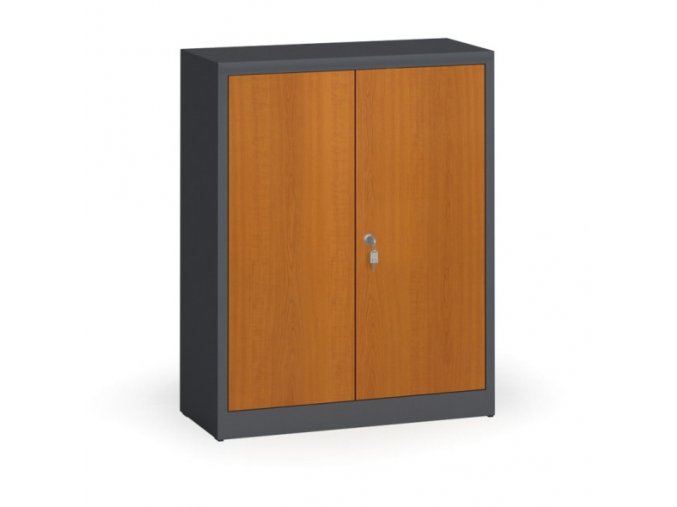 Svařované skříně s lamino dveřmi, 1150 x 920 x 400 mm, RAL 7016/třešeň
