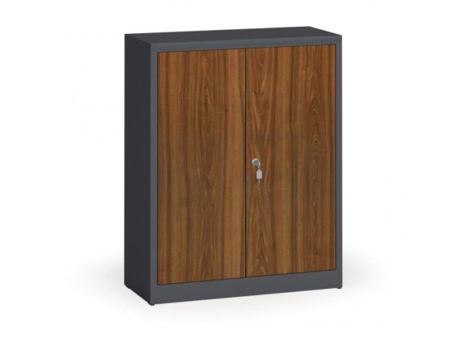 Svařované skříně s lamino dveřmi, 1150 x 920 x 400 mm, RAL 7016/ořech