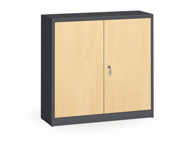 Svařované skříně s lamino dveřmi, 1150 x 1200 x 400 mm, RAL 7016/bříza