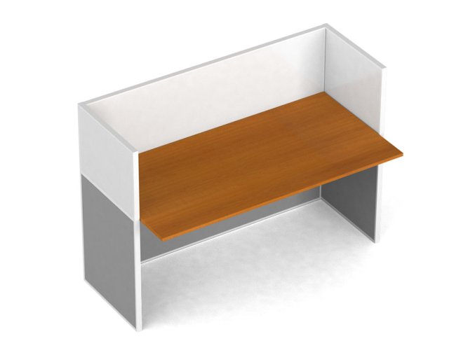 rovny kancelarsky psaci stul primo s paravany magneticka tabule 1 misto seda tresen 23788