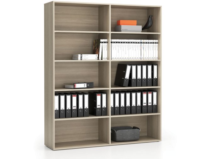 vysoky kancelarsky policovy regal layers 1582 x 400 x 1905 mm dub prirodni 112166