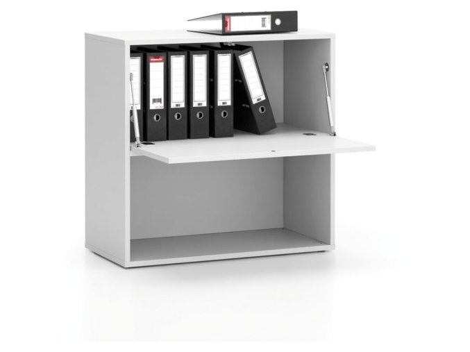 kancelarsky policovy regal layers kratky 1 box 800 x 400 x 777 mm bila 22098