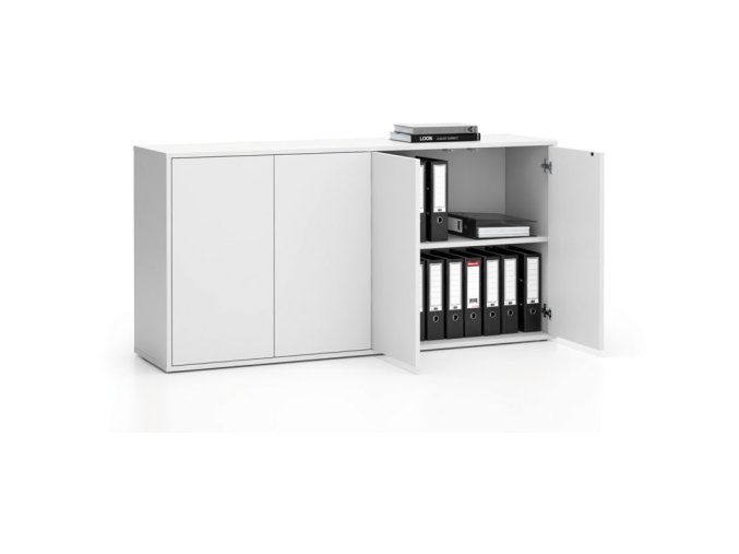 kancelarska skrinka s dvermi layers dlouha 1582 x 400 x 777 mm bila 22143