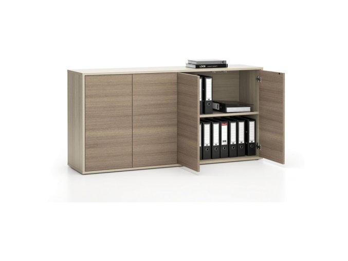 kancelarska skrinka s dvermi layers dlouha 1582 x 400 x 777 mm dub prirodni dub moreny 22148