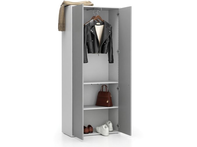 kancelarska satni skrin layers vysuv 800 x 400 x 1905 mm bila seda 21911