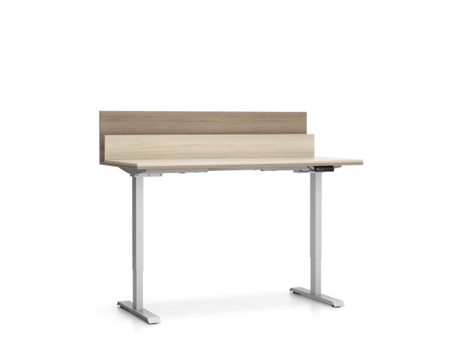 vyskove nastavitelny stul single layers 160x80 cm 2 motory s prepazkami dub prirodni dub moreny 100263