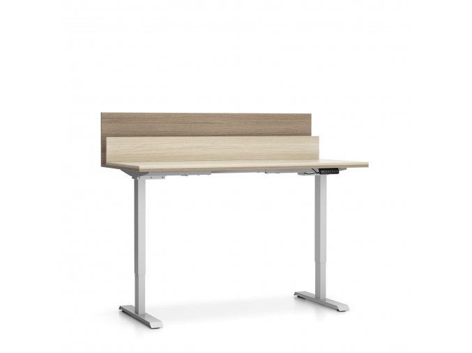 Kancelářský  pracovní stůl SINGLE LAYERS s přepážkamipracovní stůl SINGLE LAYERS s přepážkami, nastavitelné nohy, dub přírodní / dub mořený