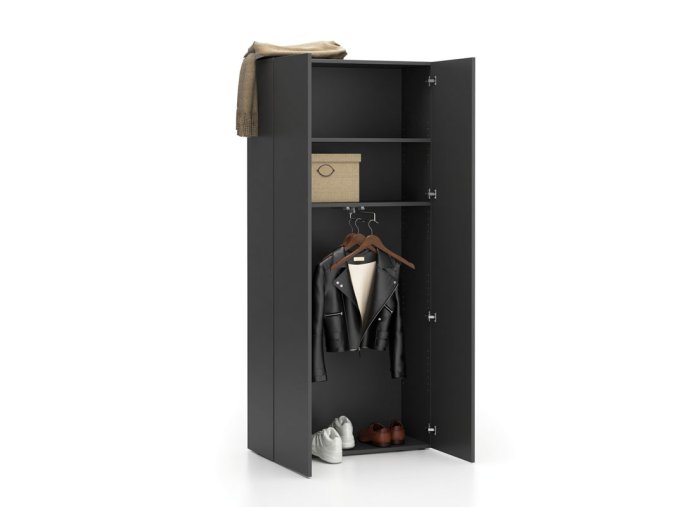 kancelarska satni skrin segment 2 police satni tyc 840 x 370 x 1880 mm grafitova 24013