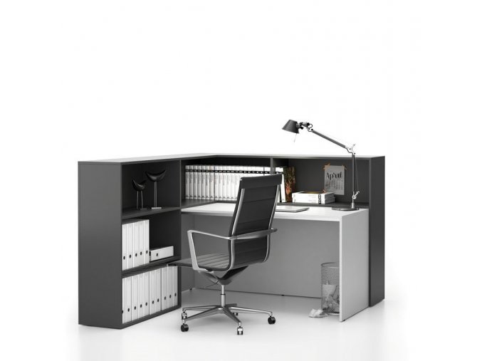 rohova kancelarska sestava segment leva bila grafitova 24990