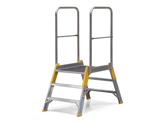 hlinikovy mustek zebrik s plosinou oboustranny alve forte 2x3 pricky vyska plosiny 0 62 m 77773