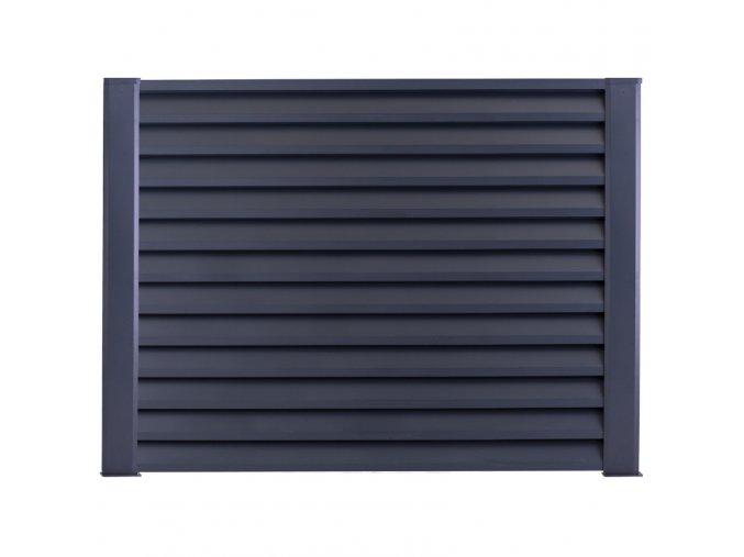 Plotový panel s lamelami Z, 1253 x 2000 mm, s krycí lištou, antracit