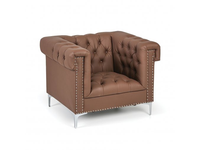 kozene kreslo rick hnede 56858