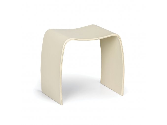 Dřevěná stolička BENTWOOD II, eko kůže, krémová