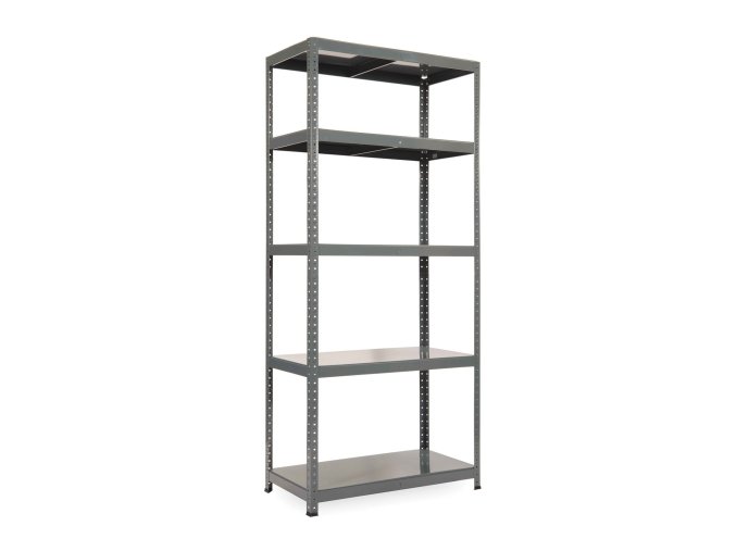 Policový regál 1800x900x600 mm, 5 polic, nosnost police 175 kg, RAL 7031