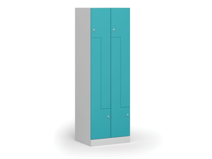 kovova satni skrinka s1 z 4 oddily 1850 x 600 x 500 mm demont cylindricky zamek zelene dvere 111321