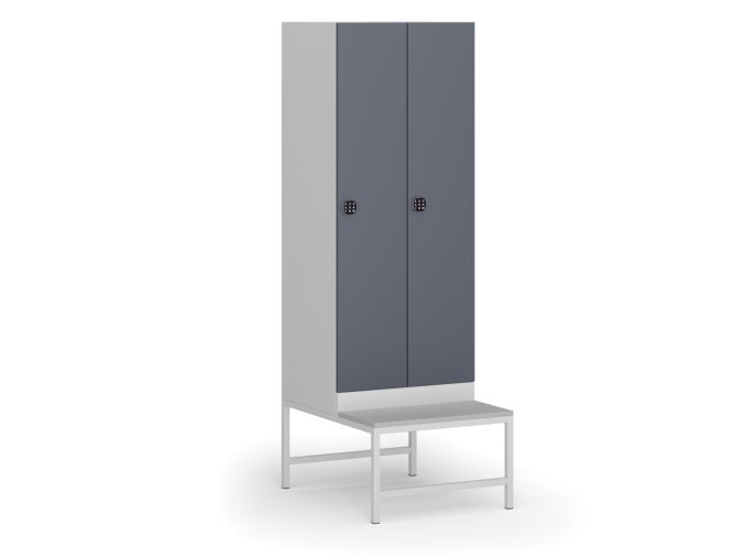 satni skrinka s lavickou 2 oddily 1875 x 600 x 500 800 mm demont kodovy zamek tmave sede dvere 110854