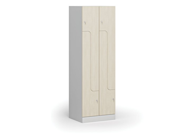kovova satni skrinka z 4 oddily 1850 x 600 x 500 mm demont cylindricky zamek laminovane dvere briza 111006