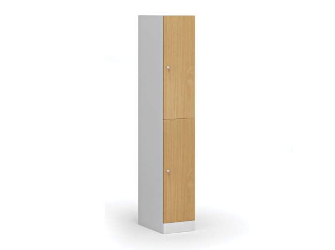 satni skrinka s uloznymi boxy 2 boxy 1850 x 300 x 500 mm cylindricky zamek laminovane dvere buk 110757