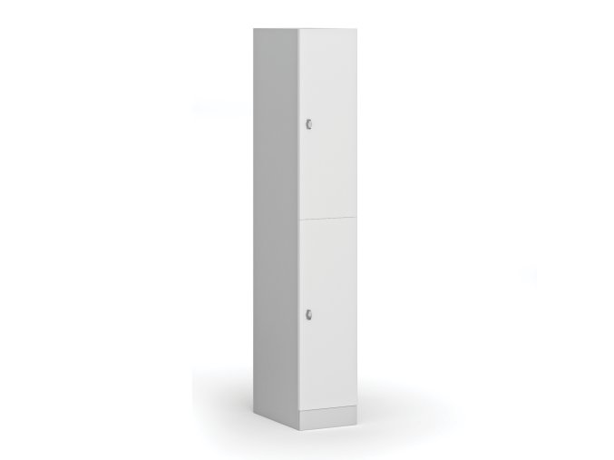 satni skrinka s1 s uloznymi boxy 2 boxy 1850 x 300 x 500 mm demont otocny zamek laminovane dvere bila 110764