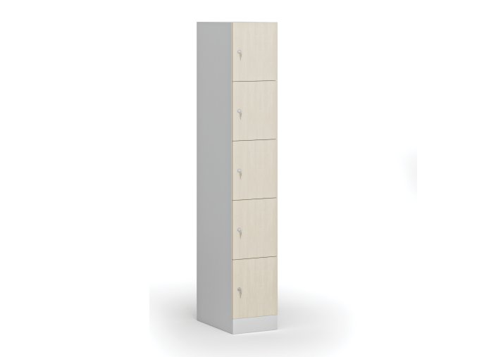 satni skrinka s uloznymi boxy 5 boxu 1850 x 300 x 500 mm cylindricky zamek laminovane dvere briza 110913