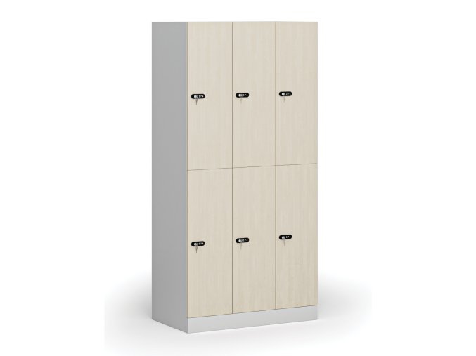 satni skrinka s uloznymi boxy 6 boxu 1850 x 900 x 500 mm mechanicky kodovy zamek laminovane dvere briza 111048