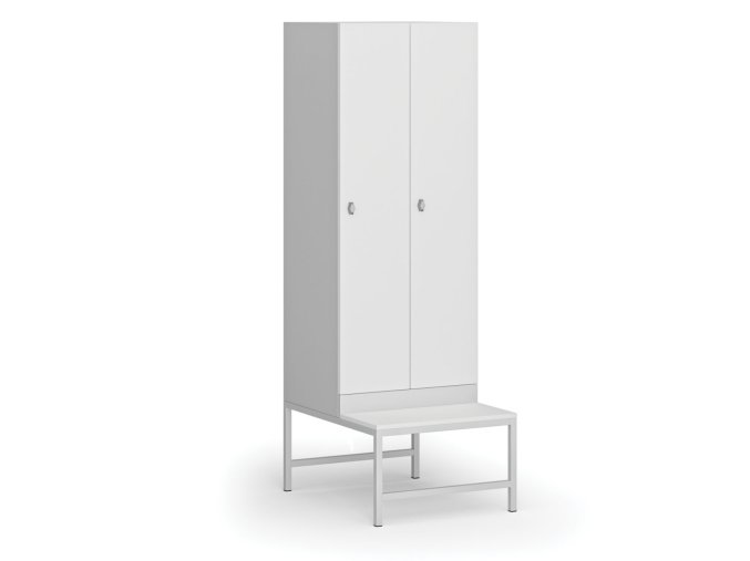satni skrinka s lavickou 2 oddily 1875 x 600 x 500 800 mm demont otocny zamek laminovane dvere bila 110868