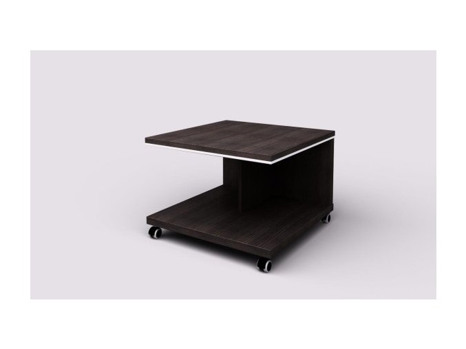 Konferenční stolek WELS - mobilní, 700 x 700 x 500 mm, wenge